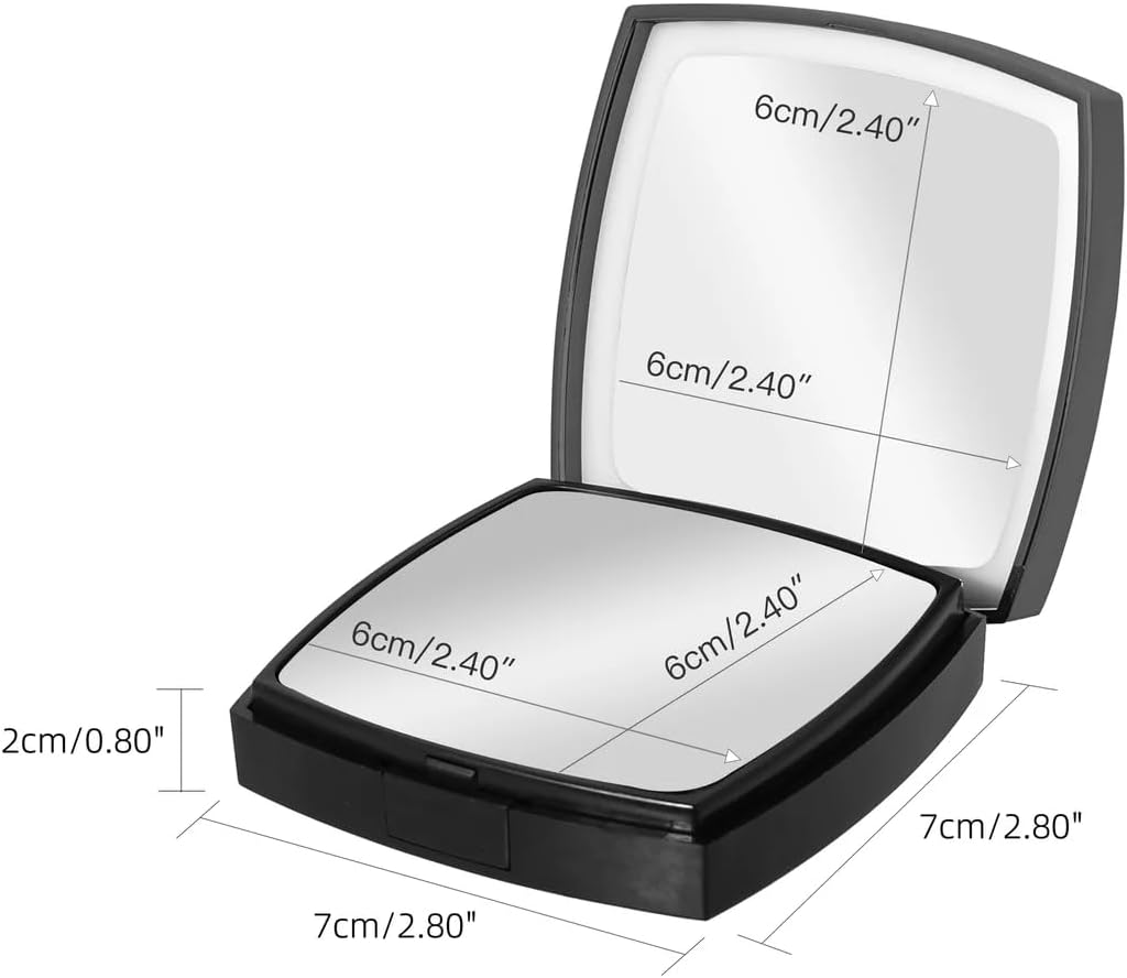 Black 1x/3x Magnifying Rechargeable LED Compact Makeup Mirror