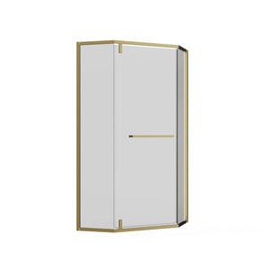 Goodyo - Neo-Angle Frameless Shower Door - Gold