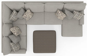 Livingston - Sectional With Comfort Coil Seating, 40" Cocktail Ottoman And Accent Pillows Included