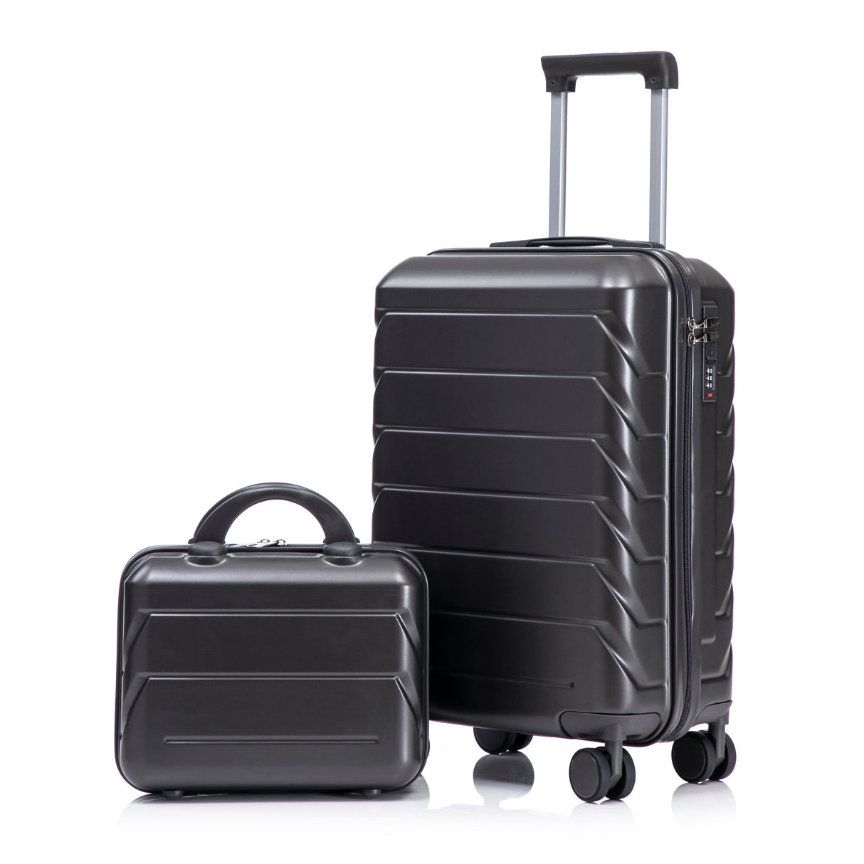 14"/20" 2 Pcs/Set ABS Spinner Wheel Luggage, Dark Gray