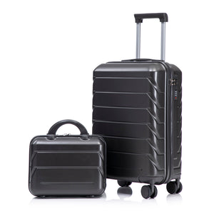 14"/20" 2 Pcs/Set ABS Spinner Wheel Luggage, Dark Gray