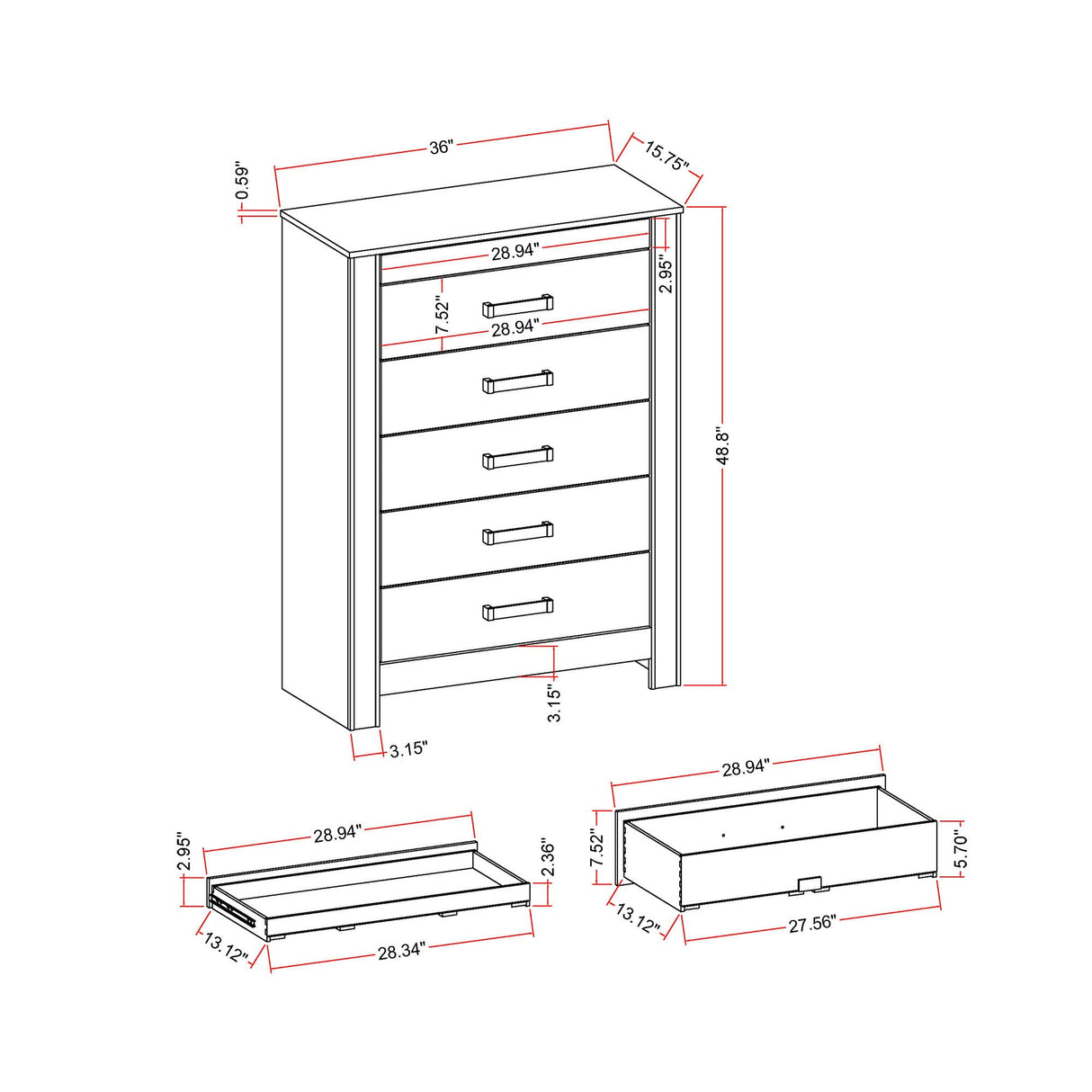 Lorenzo - 5 Piece Bedroom Set With Glittered Detailing