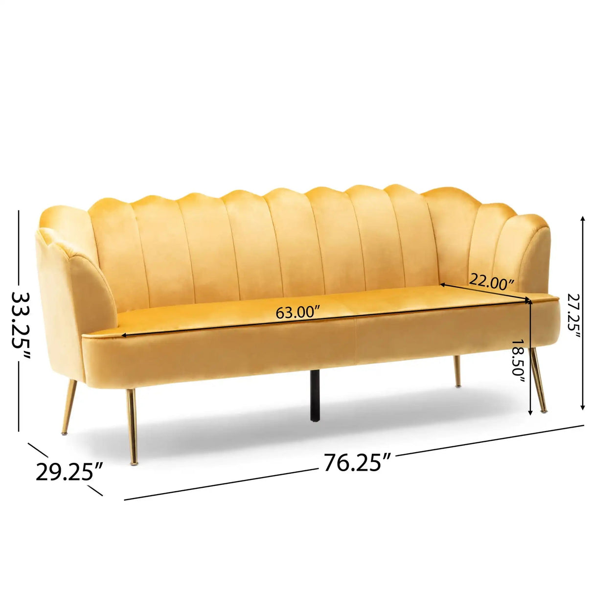 Modern Glam 3 Seater Sofa With Texture