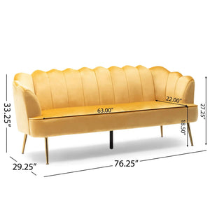 Modern Glam 3 Seater Sofa With Texture