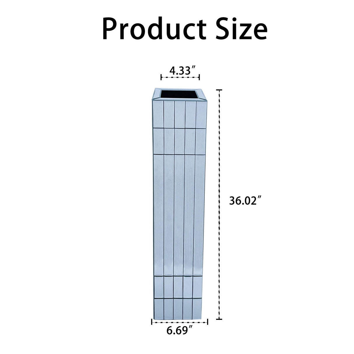36.02" Tall Mirrored Floor Vase