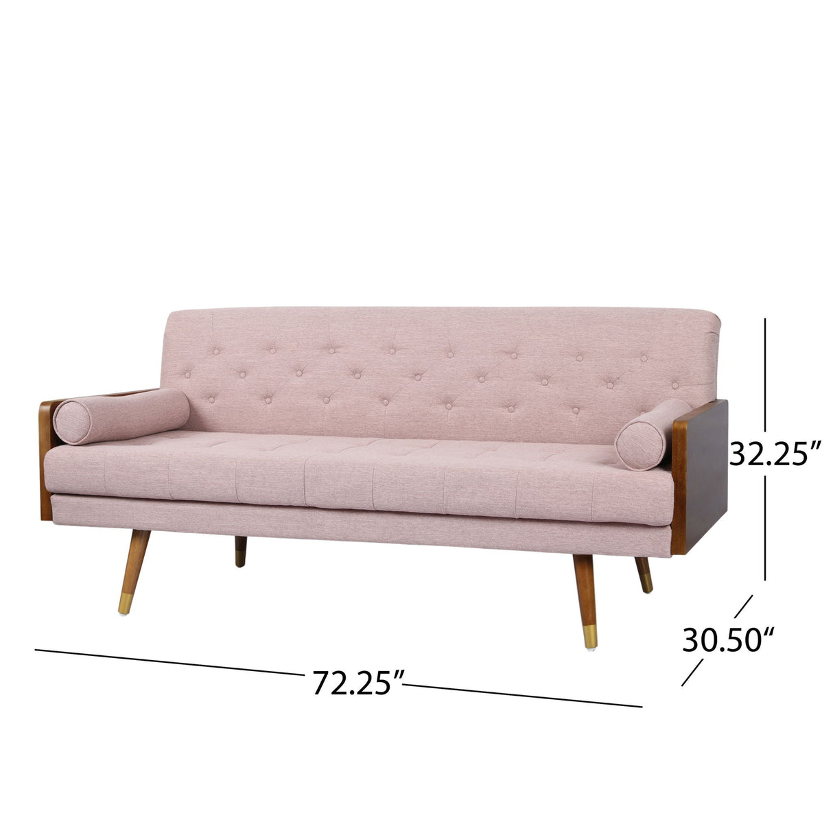 Aidan Mid Century Modern Tufted Fabric Sofa