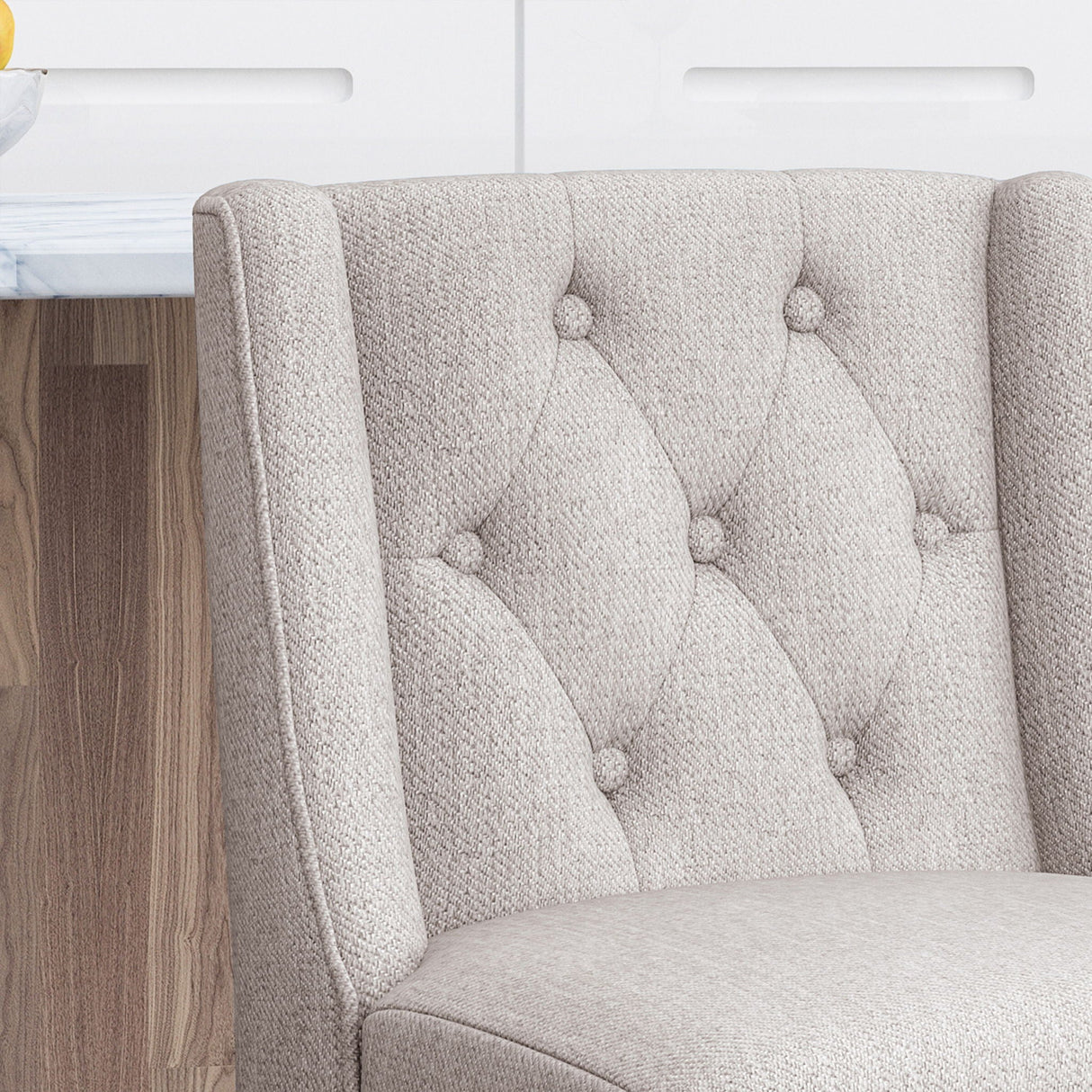 Vienna - Contemporary Fabric Tufted & Wingback Counter Stools (Set of 2)