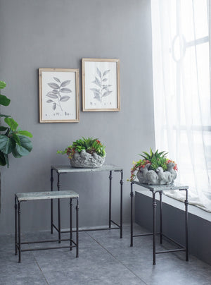 Set of 3 Gilbert Nesting Tables Metal Plant Stand