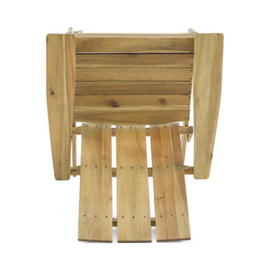 Outdoor Foldable Adirondack Chair With Slat Back - Natural