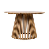 Patio Set Outdoor Acacia Wood Furniture Sets - Braided Dining Chairs & Dining Table