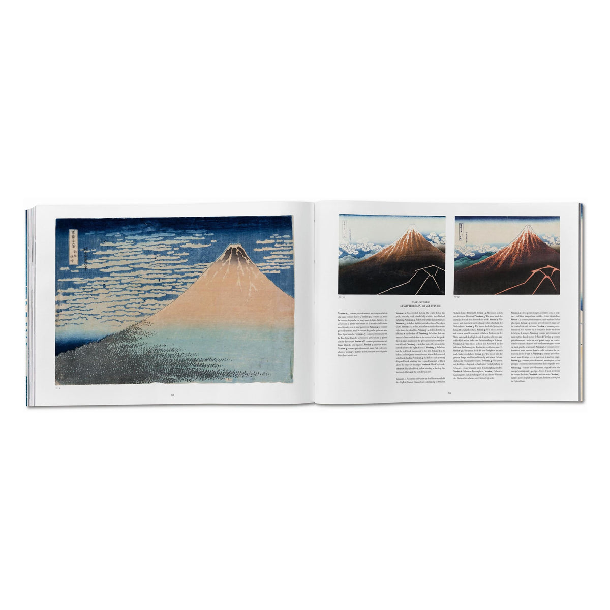 Hokusai. Thirty-six Views of Mount Fuji (German, French, English)