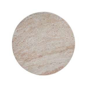 Stylish Outdoor / Indoor Lightweight Concrete Side Table With Travertine - Beige