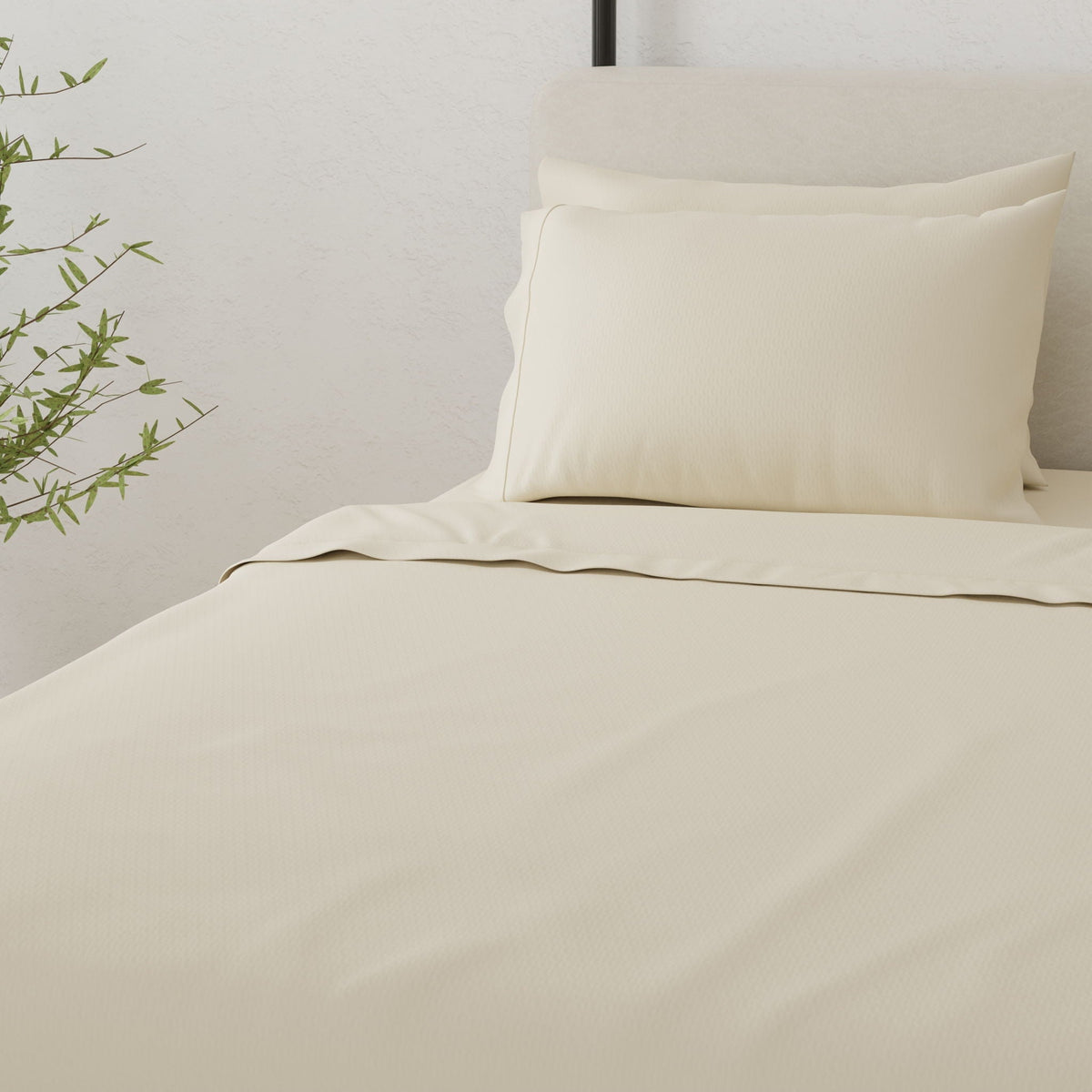 Brushed Hypoallergenic Sheet Set with Soft Microfiber - White, Beige, Light Brown, Gray