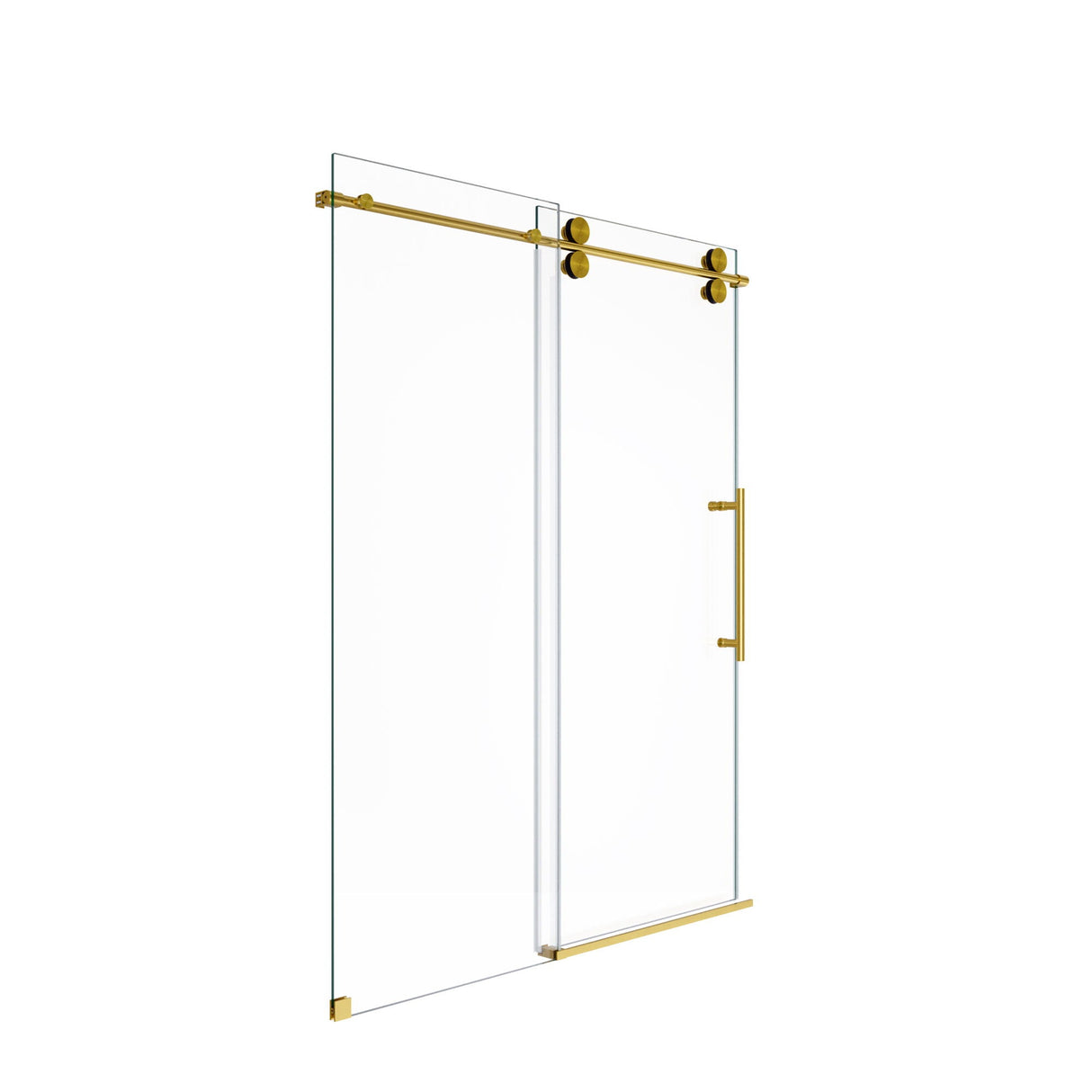 Frameless Single Sliding Shower Door With Clear Tempered Glass