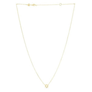 14k Yellow Gold Star of David Necklace