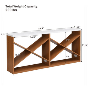 70.87 Inch Farmhouse Console Table in White
