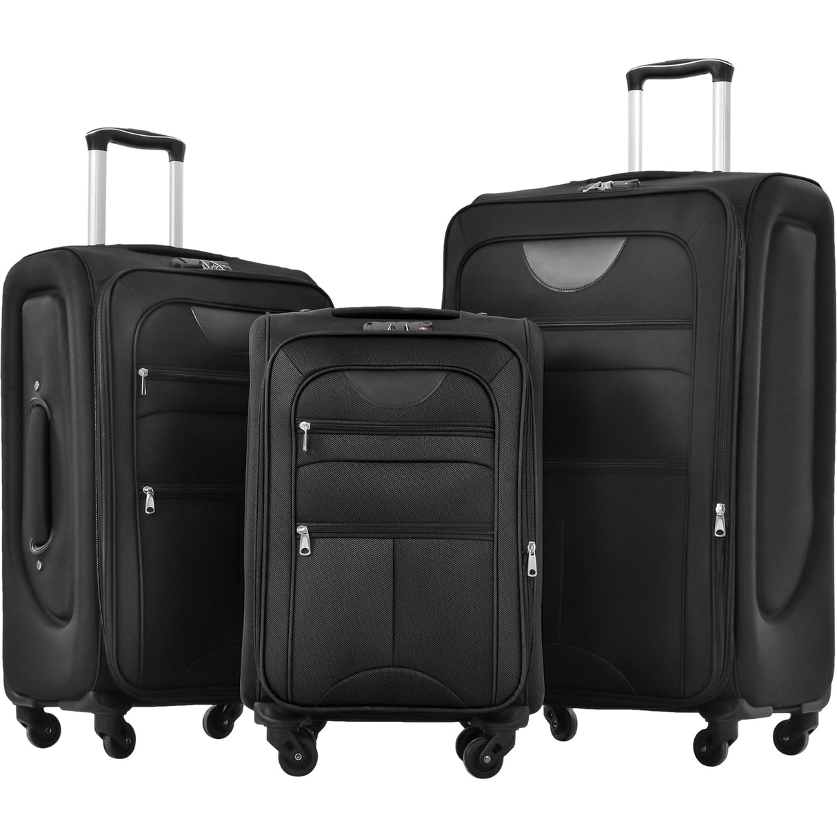 Softside expandable 3-piece luggage set with spinner wheels