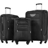 Softside expandable 3-piece luggage set with spinner wheels