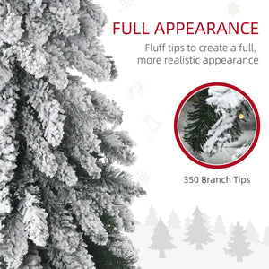 HOMCOM 7ft Tall Prelit Pencil Artificial Christmas Tree