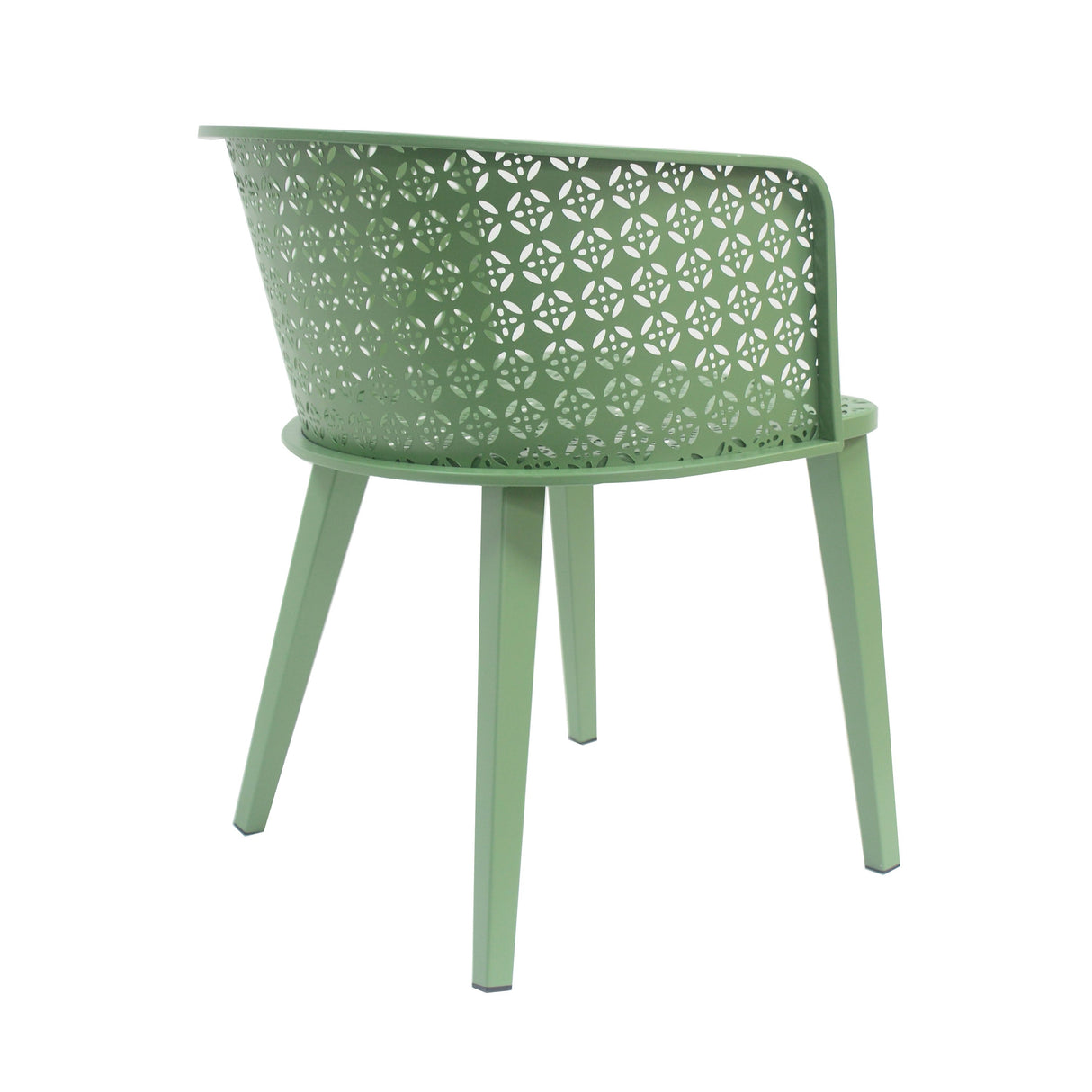 Milan Outdoor Dining Chair Set of 2 in Green Iron with Modern Design