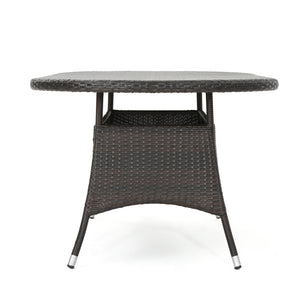 7-Piece Outdoor Wicker Dining Set, Seats 6