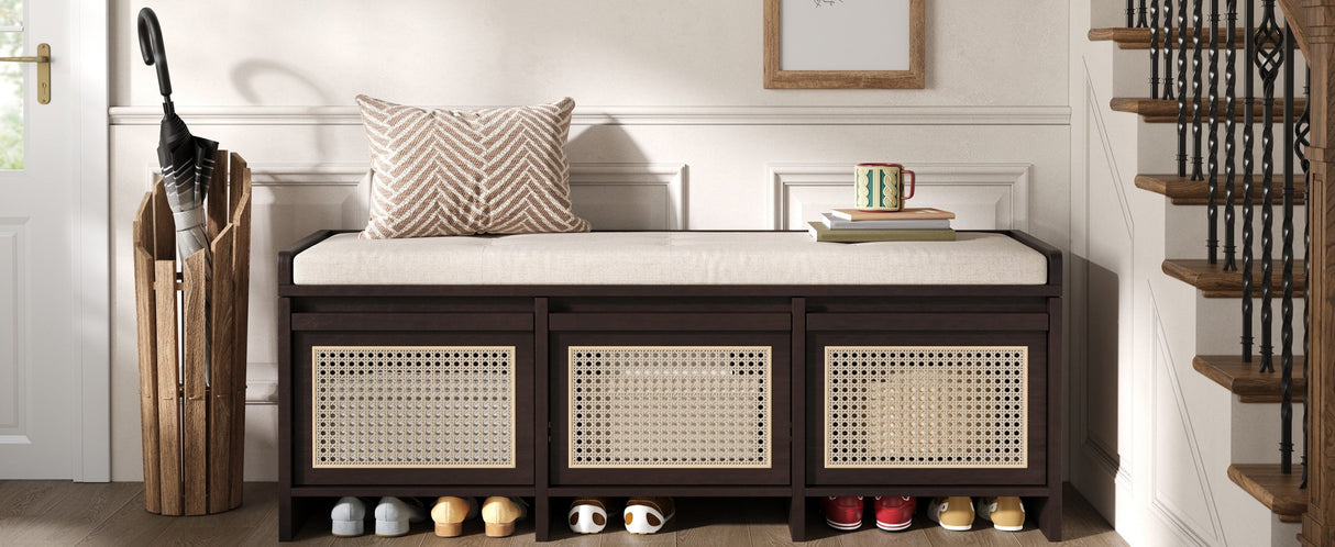 TREXM 48" Entryway Shoe Bench