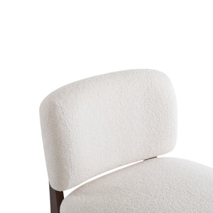Modern Boucle Lounge Chair With Solid Wood Fram
