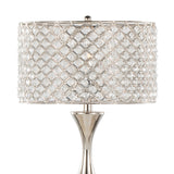 Topaz 27' Contemporary Metal Table Lamp in Polished Nickel with Clear K9 Crystal