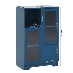 Modern Cabinet With Glass Doors And Drawer