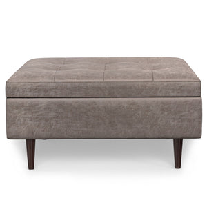 Shay - Large Square Coffee Table Storage Ottoman Mid-Century Style