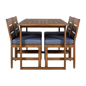 U_STYLE Farmhouse 5-Piece Outdoor Patio Dining Set with Adjustable Legs
