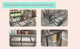 Large Pet Cage with Storage Rack and Stainless Steel Basins