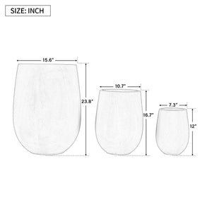 Lightweight Round MGO Outdoor Planter Set - 3 Sizes