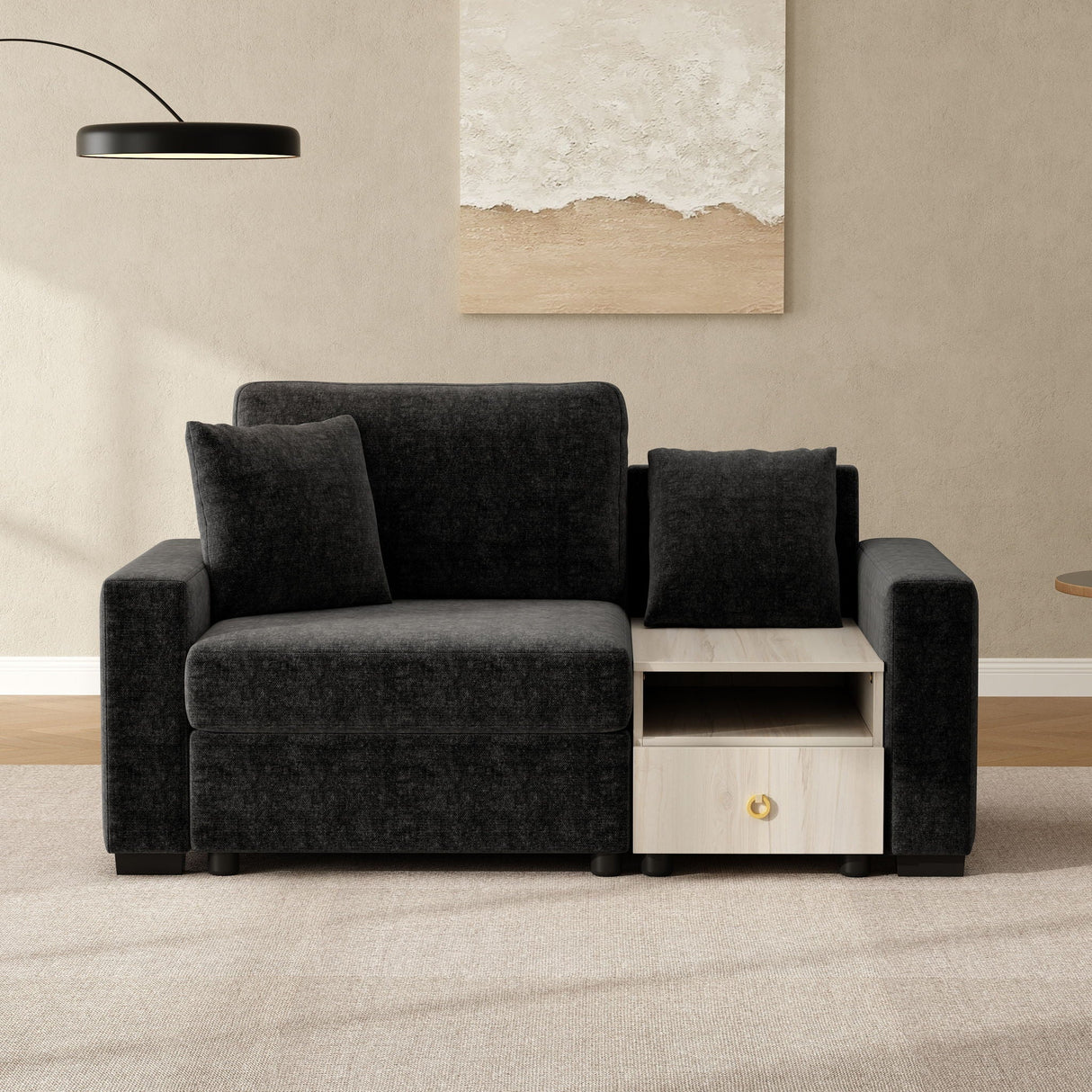 Modular Sofa Couch With Storage Armrest and Center Console