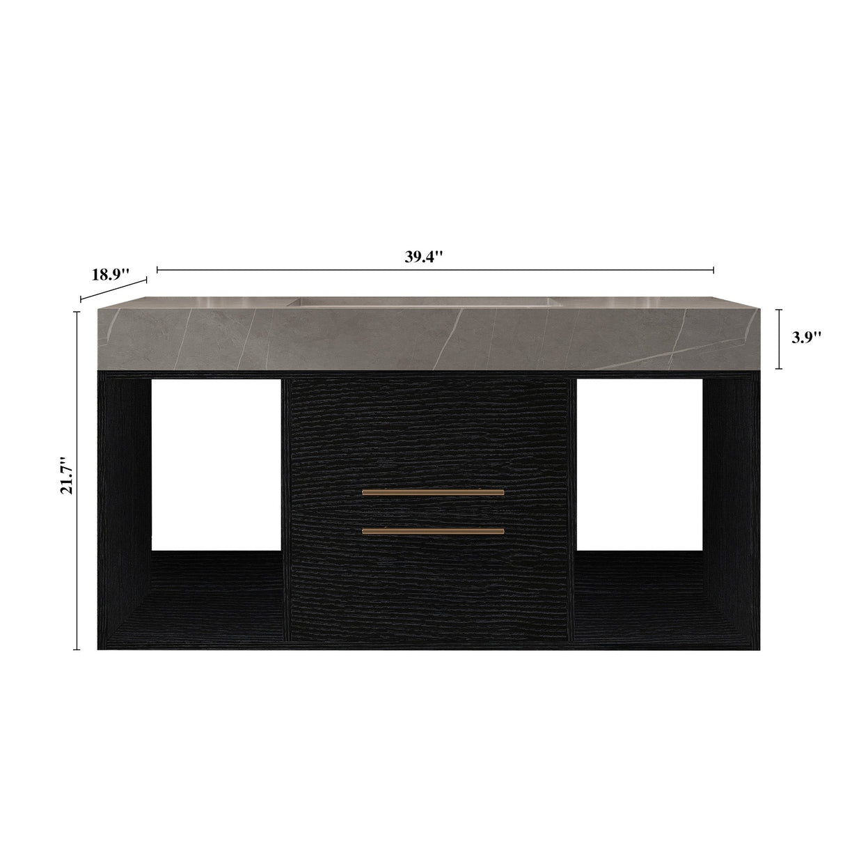 39.4 Inches Single Contemporary Floating Bathroom Vanity