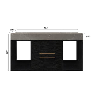 39.4 Inches Single Contemporary Floating Bathroom Vanity