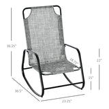 Outsunny garden rocking chair, outdoor indoor sling fabric rocker for patio, balcony, porch, grey