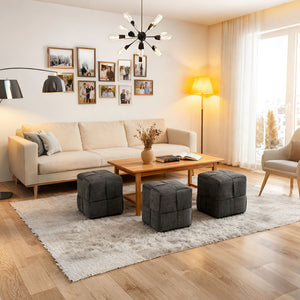 Square Ottoman Foot Rest With Woven Design