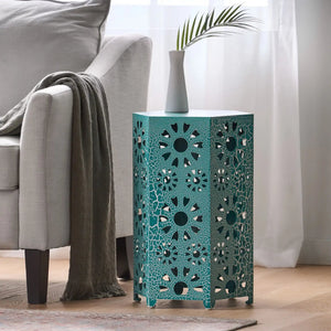 Galore Side Table With Sunburst Cut-Out Design