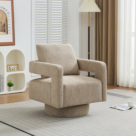 Stonewell Square Swivel Accent Chair with Open Back