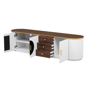 Modern Minimalist TV Stand For TVs Up To 80" With 3 Drawers And 1 Shelf