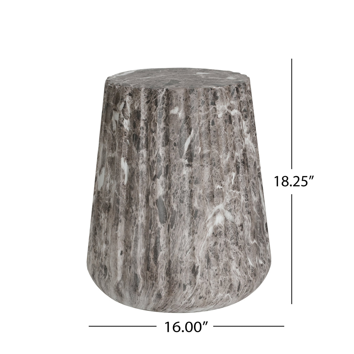 Outdoor Cleme Carved Side Table, Brown End Table