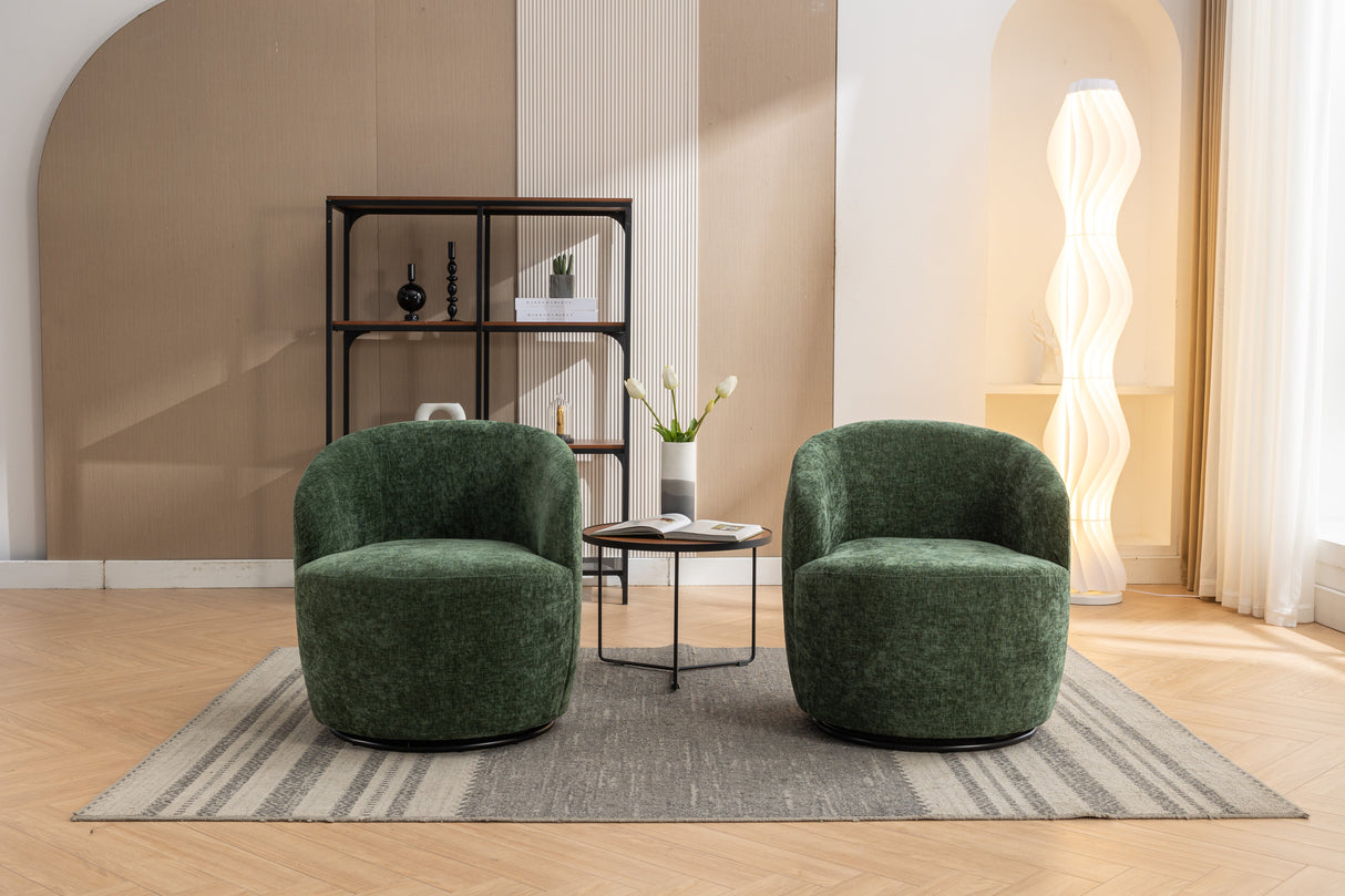 Assortment Upholstered Swivel Barrel Chair with Metal Base