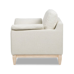 Pasadena 36" Wide Modern Farmhouse Accent Arm Chair Flax