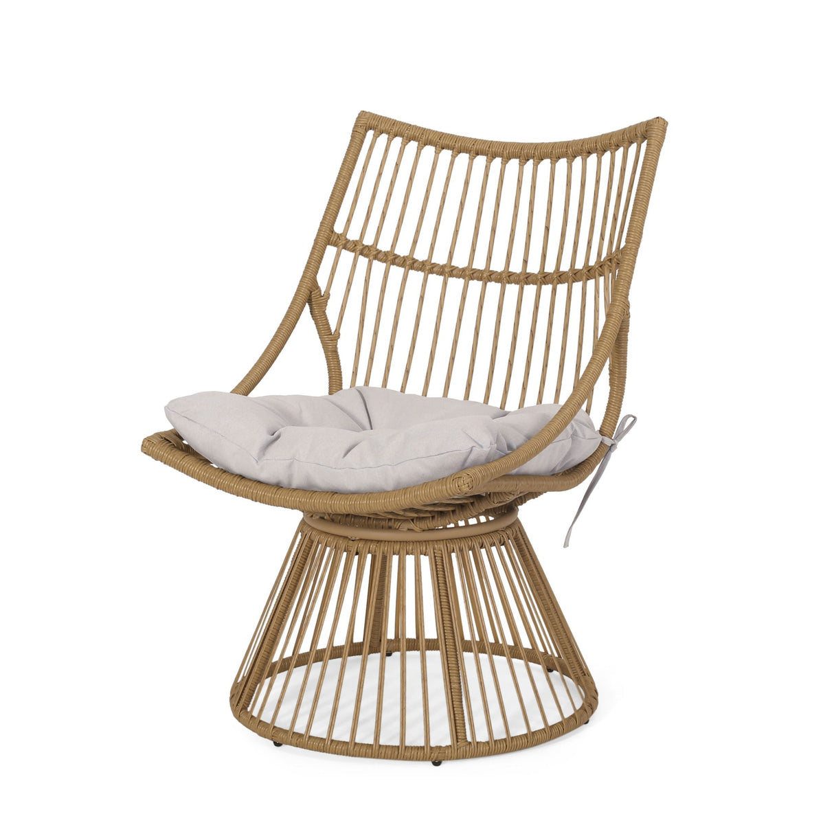 2 Piece Rattan Patio Set With Club Chair And Side Table