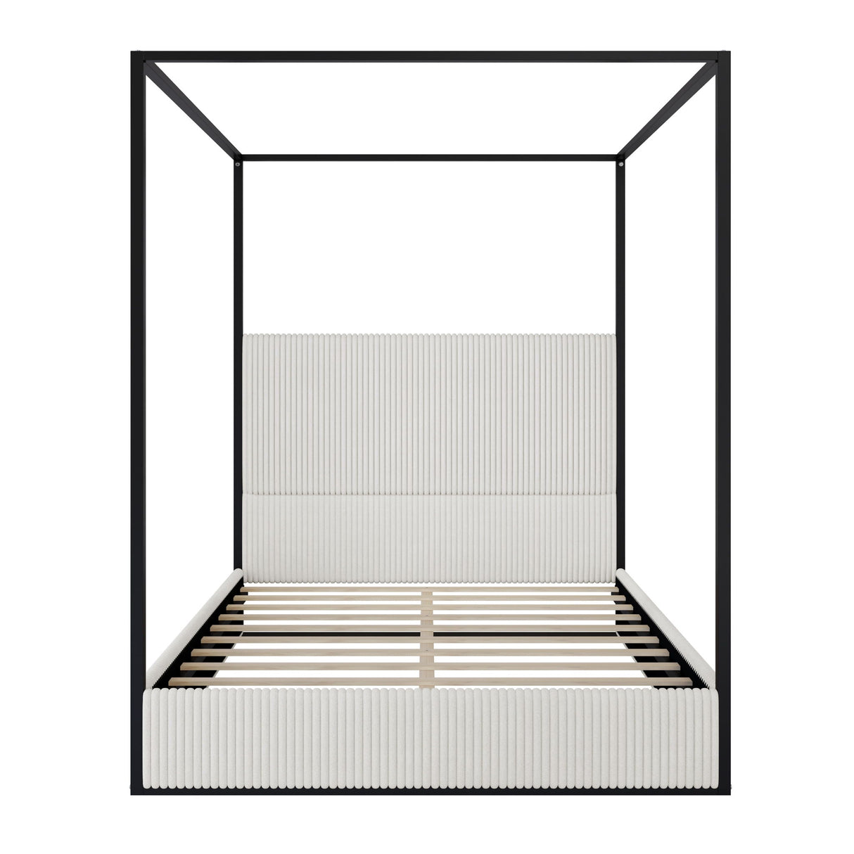 Canopy Bed With Tall Upholstered Headboard And 4 Poster