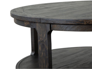 Boswell - Round Cocktail Table (With Casters) - Peppercorn