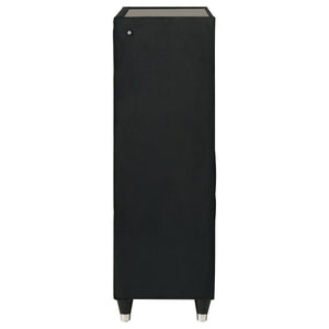 Ravenne 5-drawer Velvet Upholstered LED Chest of Drawers Black