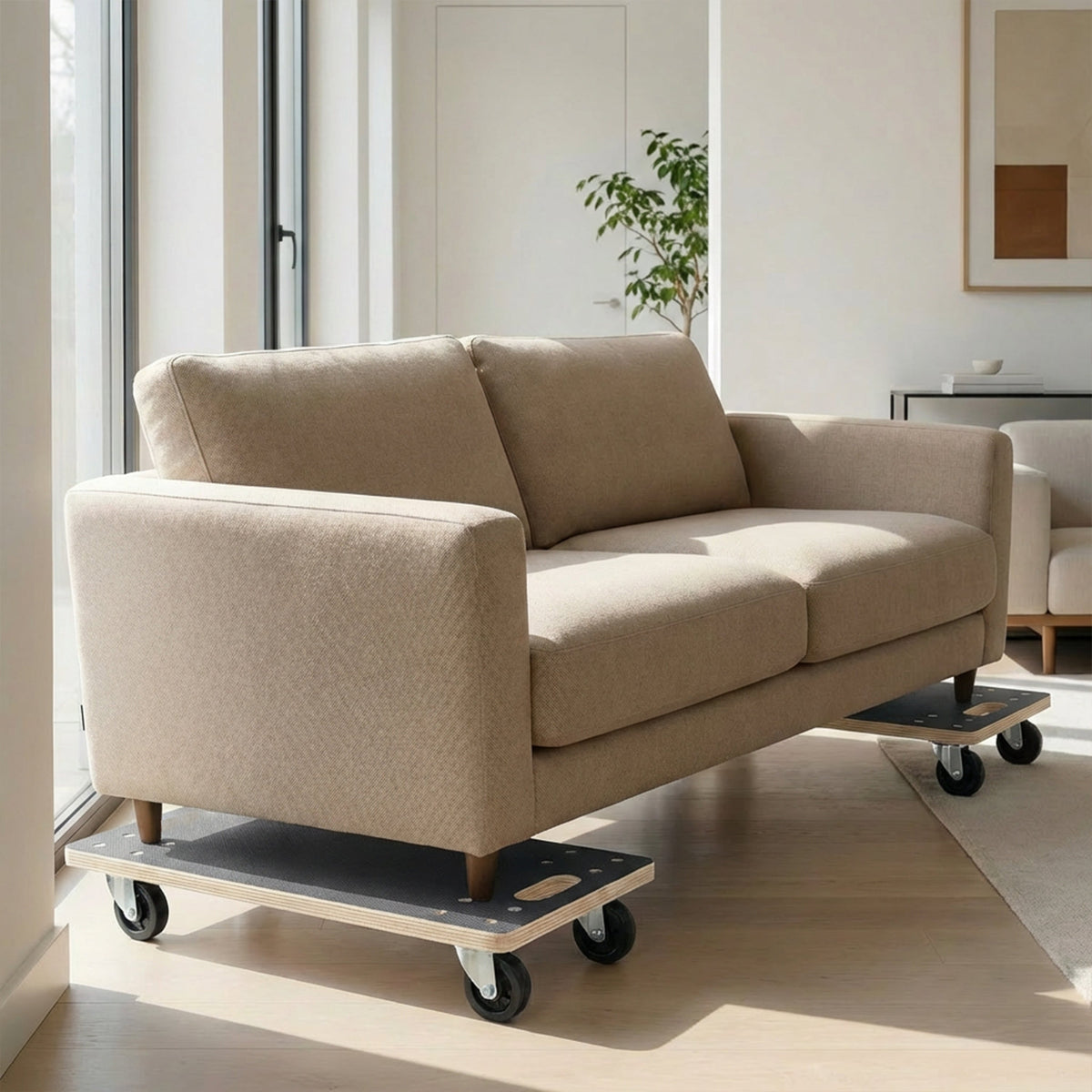 Furniture Moving Wooden Dolly with 4 PP Wheels (2 Pack)