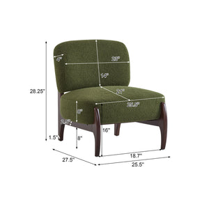 Modern Boucle Lounge Chair with Solid Wood Frame